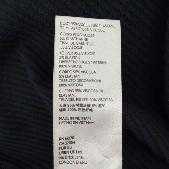 Free People Women Black Ribbed Mock Neck Cutout Back Tie Long Sleeve‎ Top Small - Picture 7 of 7